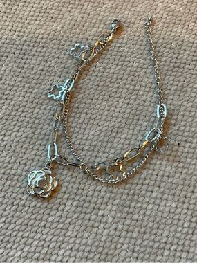 Jbloom Silver-tone Floral Multi-Chain Charm Bracelet - Women's Jewelry